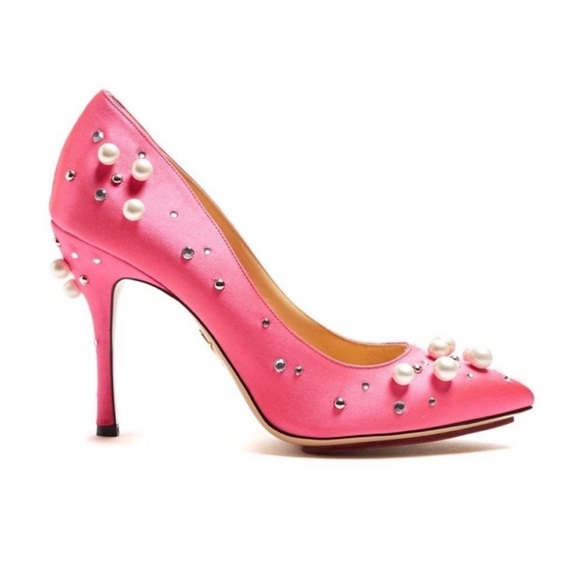 Rare 🔥🔥🔥Charlotte Olympia Bacall Pink Pumps - HOT PINK!!! - Picture 1 of 9
